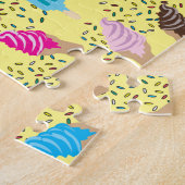 サマーカラフルアイスクリームパターン ジグソーパズル (側面)