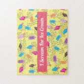 サマーカラフルアイスクリームパターン ジグソーパズル (縦)