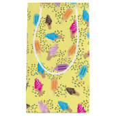 サマーカラフルアイスクリームパターン スモールペーパーバッグ (正面)