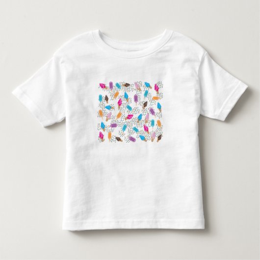 サマーカラフルアイスクリームパターン トドラーTシャツ (正面)