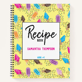 サマーカラフルアイスクリームパターン ノートブック