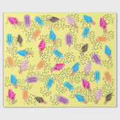 サマーカラフルアイスクリームパターン ラッピングペーパー (フラット)