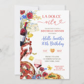 サマーカラフルイタリアン誕生日 招待状 (正面)