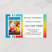 サマーカラフルカクテルビーチバーテンダー 名刺 (裏面)