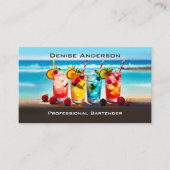 サマーカラフルカクテルビーチバーテンダー 名刺 (正面)