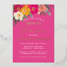 サマーカラフルガーデンフローラブライダルシャワー金ゴールド