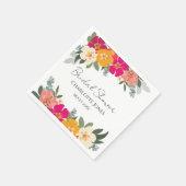 サマーカラフルガーデンブライトフローラ花嫁シャワー スタンダードカクテルナプキン (角)