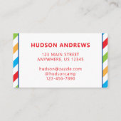 サマーカラフルキャプパーソナライズされた連絡カード 名刺 (裏面)