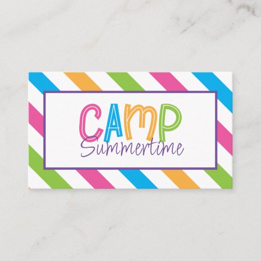 サマーカラフルキャプパーソナライズされた連絡カード 名刺 (正面)
