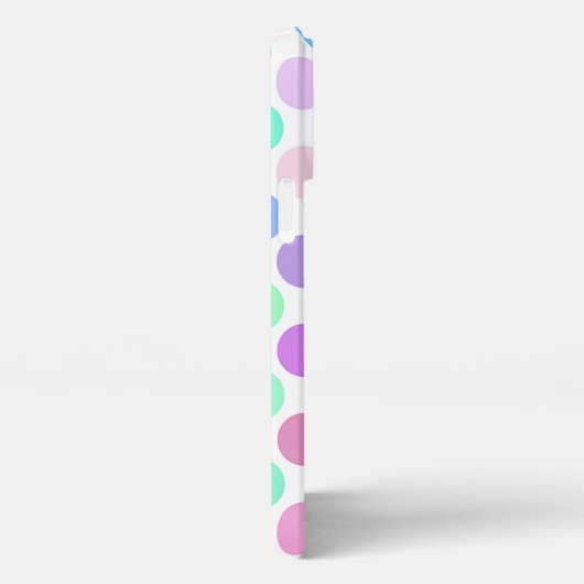 サマーカラフルパステル水玉模様アートパターン iPhoneケース (右側面)