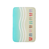 サマーカラフルビーチウェーブビーチサンダル バスマット (正面縦)