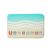 サマーカラフルビーチウェーブビーチサンダル バスマット (正面)