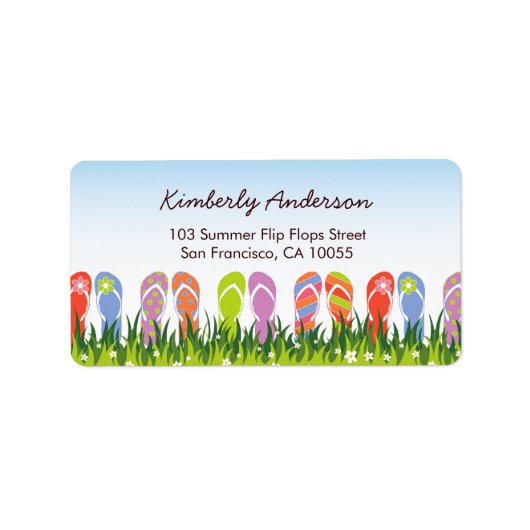 サマーカラフルビーチサンダルおもしろいインザサンガーデン ラベル (正面)