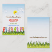 サマーカラフルビーチサンダルおもしろいインザサンガーデン 名刺 (正面/裏面)