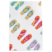 サマーカラフルビーチパーティービーチサンダル抱き枕 ミディアムペーパーバッグ (正面)