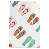 サマーカラフルビーチパーティービーチサンダル抱き枕 ミディアムペーパーバッグ (裏面)