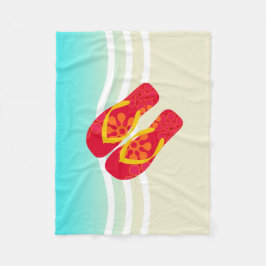 サマーカラフルビーチビーチサンダルビーチ毛布 フリースブランケット