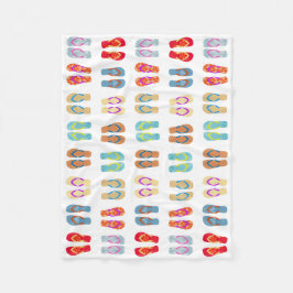 サマーカラフルビーチビーチサンダルビーチ毛布 フリースブランケット