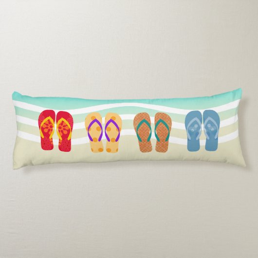 サマーカラフルビーチビーチサンダル抱き枕 ボディピロー (裏面)