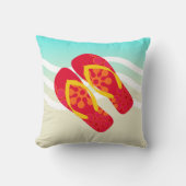 サマーカラフルビーチビーチサンダル装飾用クッション クッション (正面)