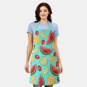 サマーカラフルフルーツメロンシトラスストロベリー エプロン (着用した状態)