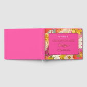 サマーカラフルフローラガーデンピンク結婚ズ ゲストブック (全面)