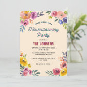 サマーカラフルフローラ引っ越し祝いパーティー招待状 招待状 (スタンド正面)