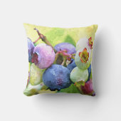 サマーカラフルブルーベリーの水色 クッション (正面)