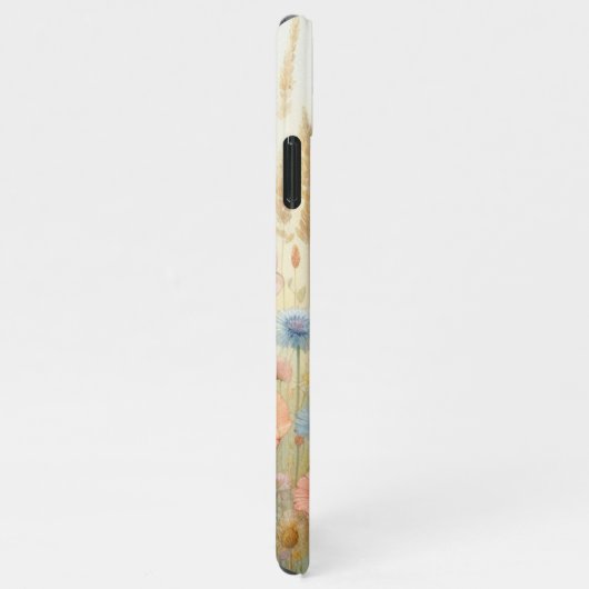 サマーカラフルワイルドフラワーフローラウォーターカラーアート iPhoneケース (右側)