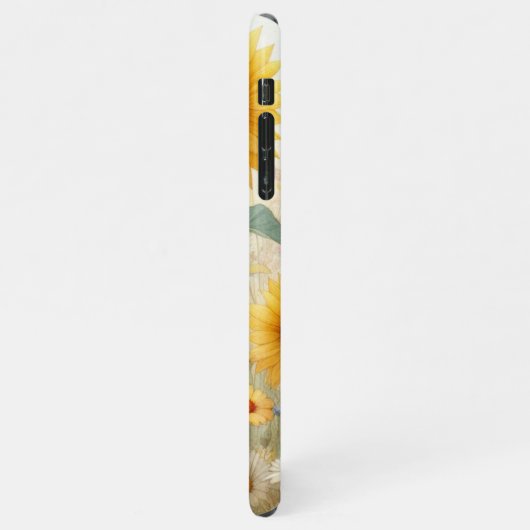 サマーカラフルワイルドフラワーフローラウォーターカラーアート iPhoneケース (左側)