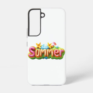 サマーカラフル文字 SAMSUNG GALAXY S22ケース