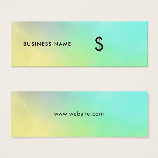 サマーカラーズ明るいカラフル価格モダンラベル (正面&裏面)