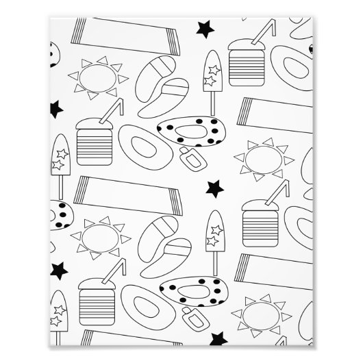 サマーカラーリングマットビーチテーマ フォトプリント            (正面)