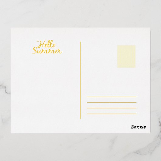 サマーカードテンプレートとサン食べ物アイスクリーム 箔シーズンポストカード (裏面)