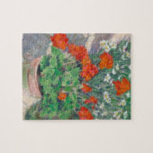 サマーガーデンの赤いゲラニウム ジグソーパズル (横)