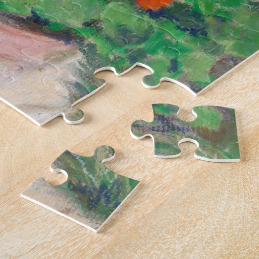 サマーガーデンの赤いゲラニウム ジグソーパズル (側面)