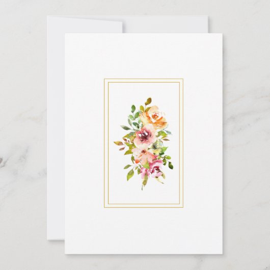 サマーガーデンウォーターカラーフローラ結婚式招待状 招待状 (裏面)