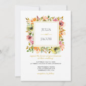 サマーガーデンウォーターカラーフローラ結婚式招待状 招待状 (正面)