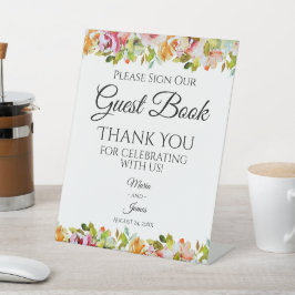 サマーガーデンウォーターカラー結婚フローラズゲスト 台座サイン