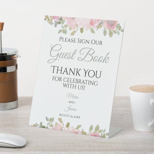 サマーガーデンウォーターカラー結婚フローラズゲスト 台座サイン (インサイチュ)