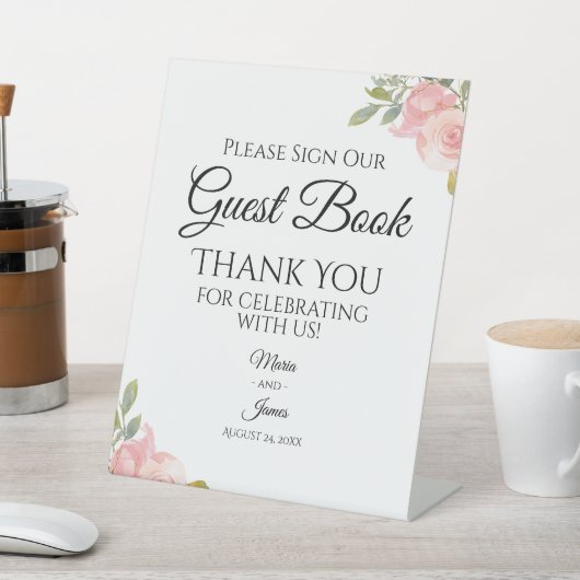 サマーガーデンウォーターカラー結婚フローラズゲスト 台座サイン (インサイチュ)