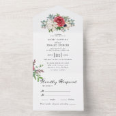 サマーガーデンウォーターフローラ結婚ズ オールインワン招待状 (内側)