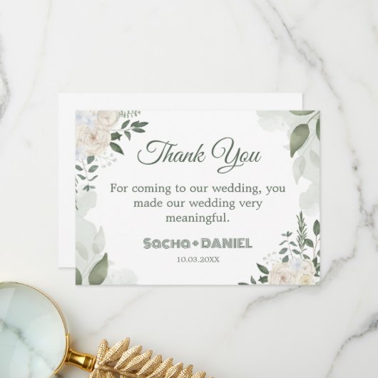 サマーガーデンウォーターフローラ結婚ズ サンキューカード (正面/裏面インサイチュ)