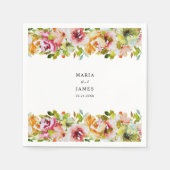 サマーガーデンウォーターフローラ結婚ズ スタンダードカクテルナプキン (正面)