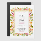 サマーガーデンウォーターフローラ結婚ズ マグネット招待状 (正面/裏面)