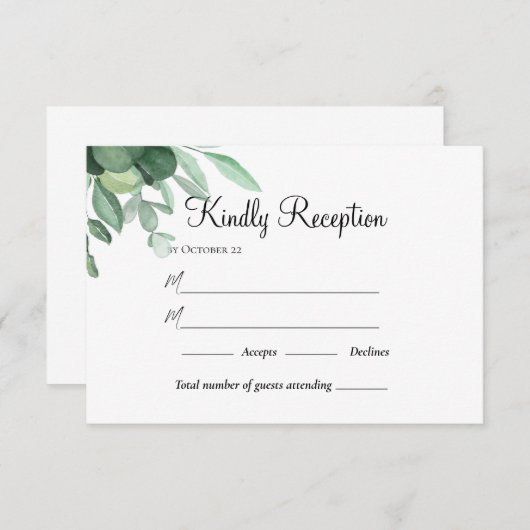 サマーガーデンウォーターフローラ結婚ズ 出欠カード (正面/裏面)