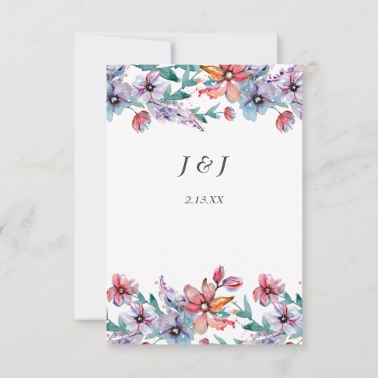 サマーガーデンウォーターフローラ結婚ズ 出欠カード (裏面)