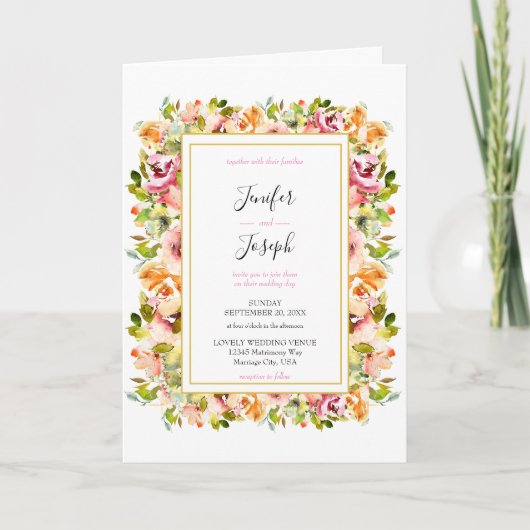 サマーガーデンウォーターフローラ結婚ズ 招待状 (正面)