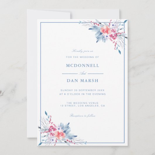 サマーガーデンウォーターフローラ結婚ズ 招待状 (正面)