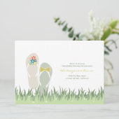 サマーガーデングラスフラワーズビーチサンダル結婚ズ 招待状 (スタンド正面)